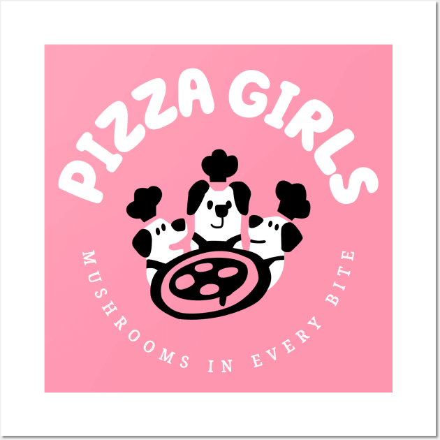 Pizza Girls Wall Art by Cat Bone Design